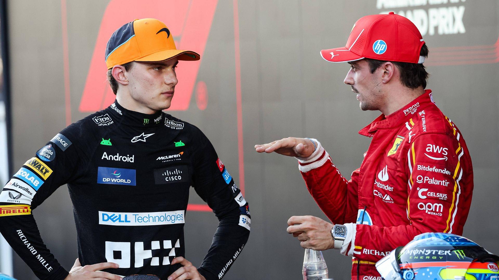 Oscar Piastri and Charles Leclerc