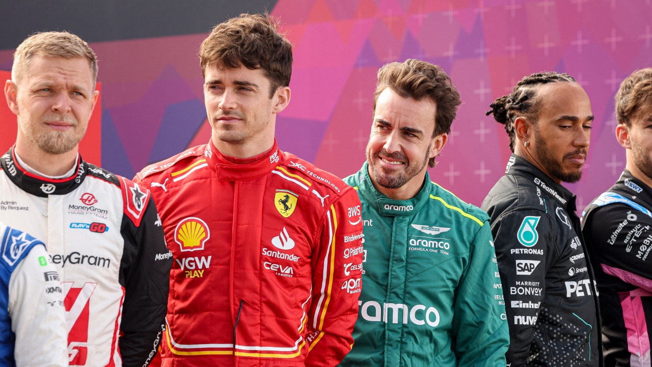 Charles Leclerc, Fernando Alonso, Lewis Hamilton