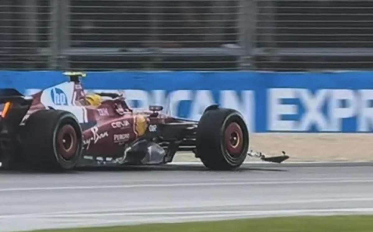 Lewis Hamilton's rear wing damaged by Oscar Piastri's overtaking move on the outside | ScuderiaFans.com
