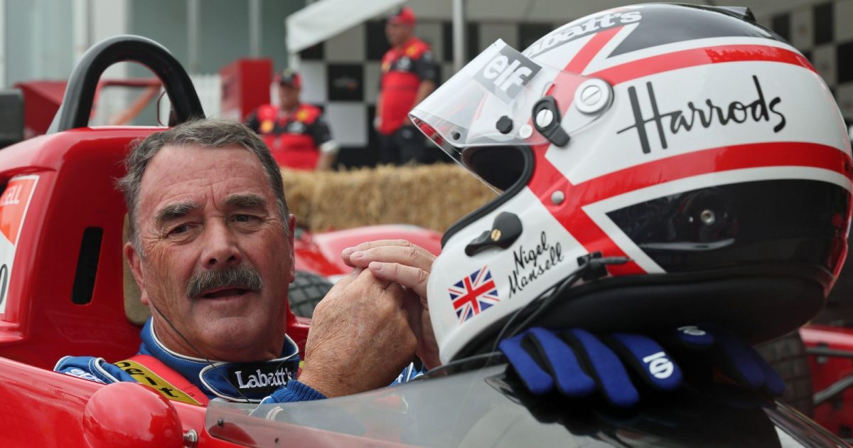 Nigel Mansell in a Ferrari. Goodwood, June 2022.