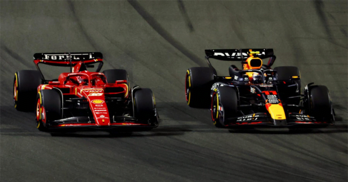 Charles Leclerc (Ferrari SF-24), Sergio Perez (Red Bull RB20)