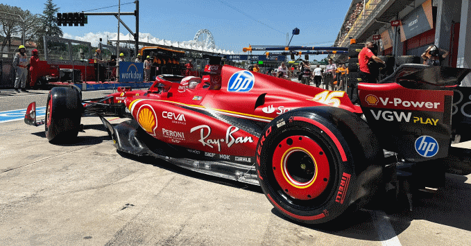 Ferrari SF-24 side view, tires