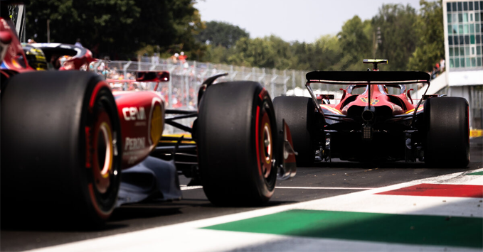 Ferrari SF-24 rear view, tires