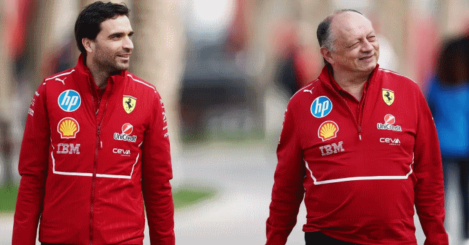 Jerome d'Ambrosio and Fred Vasseur, Ferrari, 2025