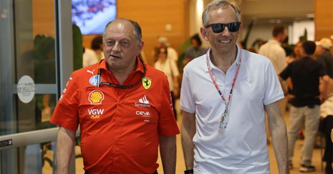 Fred Vasseur (Ferrari team principal) and Benedetto Vigna (Ferrari CEO)